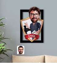 BK Gift Kişiye Özel İsimli Erkek Yönetmen Karikatürlü 3D Ahşap Tablo-1