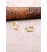 Altın Yaldızlı Gümüş 12 Mm Halka Küpe 5144
