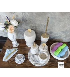 Leylak Mermer 11 Parça Banyo Set