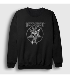 Presmono Unisex Siyah Skull Testament Sweatshirt 387830tt