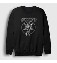 Presmono Unisex Siyah Skull Testament Sweatshirt 387830tt