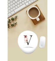 Çiçekli V Harfi Desenli Bilek Destekli Mouse Pad