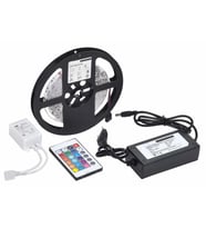 pilelistore 5 MT 3 Cipli Rgb Şerit Led Silikonlu Adaptör Uzaktan Kumanda Tak Çalıştır