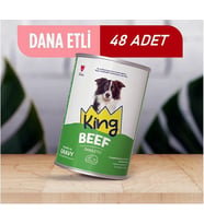 King Sos İçerisinde Et Parçacıklı Dana Etli Köpek Konservesi 400 Gr*48 ADET
