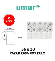 UMUR Yazar Kasa Pos Rulosu 56mm x 30mt - 10 Adet