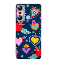 PrintiFy İnfinix Hot 20i ile Uyumlu Retro Color 3  Kamera Korumalı Şeffaf  Kılıf