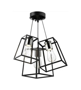 RİOLİGHT RETRO,RUSTİK SİYAH 3XE27 DUYLU KÜP METAL SARKIT AVİZE