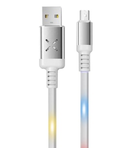 Dc09 Ses Duyarlı Işıklı Micro Usb Kablo 1M 2A - Beyaz