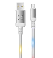 Dc09 Ses Duyarlı Işıklı Micro Usb Kablo 1M 2A - Beyaz