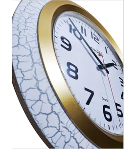 Çatlatma Beyaz Çerçeve 35 cm Okunaklı Kadran Mineral Bombe Camlı Sessiz Duvar Sati