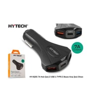 HYTECH HY-XQ55 Type-C + Çift USB Çıkışlı Çakmak Şarj 7A Siyah