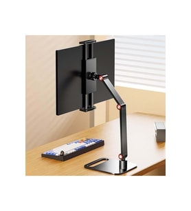Monitör Tablet iPad Telefon Tutucu 12-16 İnç Universal Metal 360° Derece Döner Stand