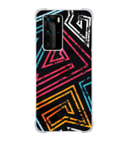 PrintiFy Huawei P40 Pro Uyumlu Köşe Korumalı Eskitme Tasarımlı Şeffaf Silikon Kılıf