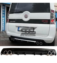Fiat Fiorino Difüzör Arka Tampon Eki 4 Egzoz Çıkışlı Siyah Lüx Tip