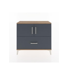 Arges Şifonyer 2 Raflı Tek Çekmeceli 2 Kapaklı 88x30x80 Çam-Antrasit