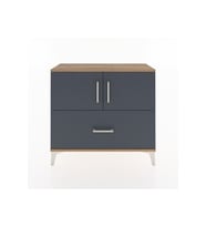 Arges Şifonyer 2 Raflı Tek Çekmeceli 2 Kapaklı 88x30x80 Çam-Antrasit