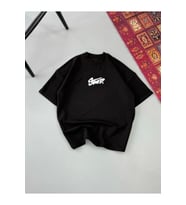 Erkek Baskılı Oversize T-shirt - Siyah