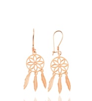 Gümüş Rose Düş Kapanı Sallantılı Küpe SGTL12215ROSE