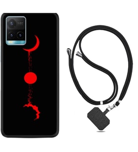 Vivo Y11S Y21S Y20 Y20S Y70 Kılıf Boyun Askılı Silikon Red Moon 1710