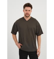 ALEXANDERGARDI V Yaka Oversize T-shirt (E24-742A) (Haki)