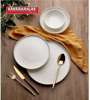Kahramanlar Zühre 55 Parça Yemek Takımı Gold Yaldızlı