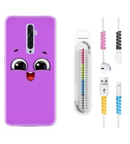 Oppo Reno 2Z 4 Lite 4 Pro 5 6 7 A31 Kılıf Kablo Koruma Spiral Silikon Purple Sweety 1717
