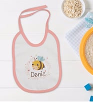 BK Kids Kişiye Özel Pembe Bebek Mama Önlüğü - Model 162