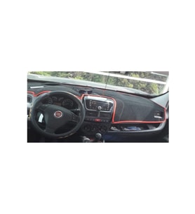2009-2013 Modellerine Uygun Fiat Doblo Torpido Koruma Halısı Siyah Kenar Renk Kırmızı