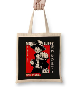 One Piece Mugiwara No Luffy 01 Bez Çanta Uzun Saplı