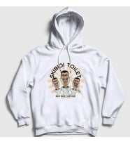 Presmono Unisex Beyaz Bop Bop Yes Yes Skibidi Toilet Kapüşonlu Sweatshirt 479817tt