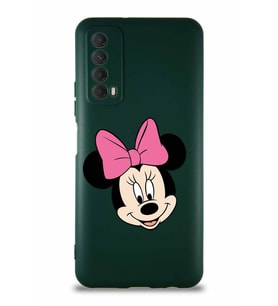 Huawei P Smart 2021 Soft Premier Kapak Minnie Mouse-C Tasarımlı Silikon Kılıf - Yeşil (Şeffaf)
