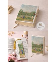 Kitap Kılıfı ve Metal Kitap Ayracı Seti (Van Gogh Flörtleşen Çiftler Bahçesi)