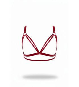 Mulvxbrf Brf02 Kırmızı Göğüs Harness Suni Deri Metal Halka Detaylı - Brf238 (Mulvix)