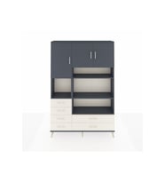 Arges Dolap 9 Raflı 6 Çekmeceli 3 Kapaklı 132x30x195 Antrasit-Antrasit/Aytaşı
