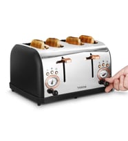 Yasomi YK-628T 4 Dilimli Geniş Yuvalı Ekmek Kızartma Makinesi (Bej)