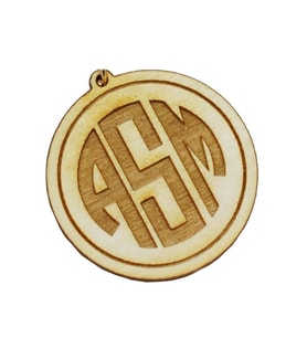3 Harfli Monogram Yazılı Ahşap Kolye