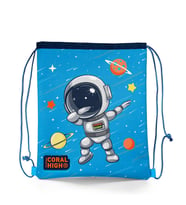 Coral High Kids Lacivert Mavi Astronot Desenli İpli Büzgülü Sırt Çantası 22690