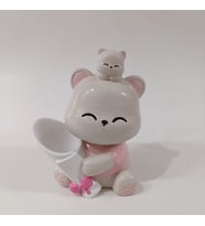 Rüzgarlı Atölye BUKETLİ VE YAVRULU SEVİMLİ AYICIK (Pembe - Fuşya - Krem)