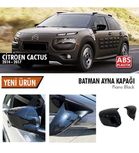 Cıtroen C4 Cactus Yarasa Ayna Kapağı Batman Parlak Siyah Piano Black