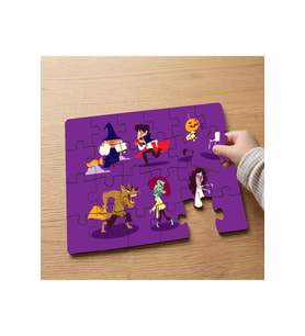 Cadılar Bayramı Karakterleri Tasarımlı 24 Parça Ahşap Çocuk Puzzle