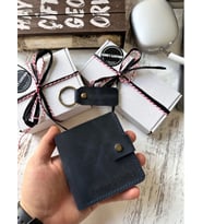 Kişiye Özel Hakiki Deri Klasik Cüzdan - Lacivert (anahtarlık hediyeli)