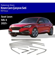 Seat Leon Mk4 Cam Çıtası Komple Set Çerçevesi Kromu Nikelajı 2021 Sonrası