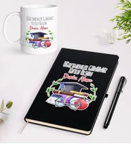 BK Gift Kişiye Özel Öğretmenler Günü Tasarımlı Siyah Defter Kalem Kupa Seti - 3