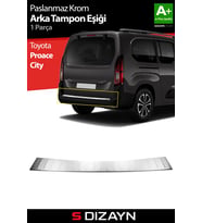 S-Dizayn Toyota Proace City Krom Arka Tampon Eşiği 2018 Üzeri A+ Kalite