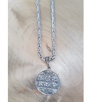 İhlas Duaları Yazılı Kolye ucu ve Kral Zincir Çift Yönlü