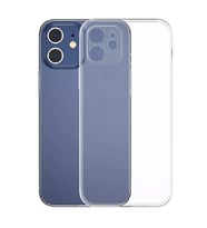 Baseus Simple Case iPhone 12 6.1 İnce Şeffaf Silikon Kılıf Kamera Korumalı (Şeffaf Hologram)