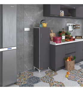 Kenzlife mutfak dolabı mine 128*030*032 gri kapaklı ayaklı banyo evrak ofis kitaplık ayakkabılık kiler