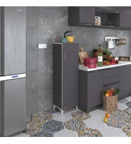 Kenzlife mutfak dolabı mine 128*030*032 gri kapaklı ayaklı banyo evrak ofis kitaplık ayakkabılık kiler