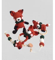 Tilki Modeli Yeni Doğan Seti Amigurumi Organik Oyuncak