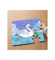 Beyaz Prenses Kuğu Tasarımlı 24 Parça Ahşap Çocuk Puzzle MPK1116